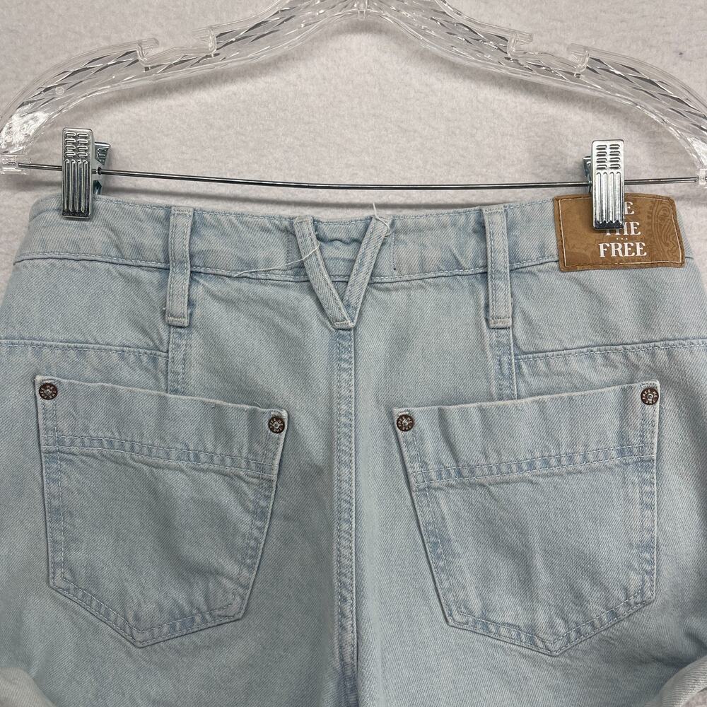 WE THE FREE PEOPLE Shorts 25 Beginners Luck Slouch Cut Off Cuffed Blue - Picture 8 of 15